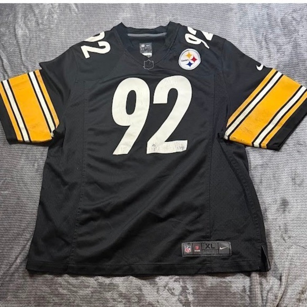 Nike Pittsburgh Steelers‎ James Harrison 92 NFL Jersey Mens XL Black Football
